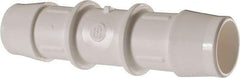 Made in USA - 3/4" Barb, Polypropylene Single Barbed Tube Splicer - White - Eagle Tool & Supply