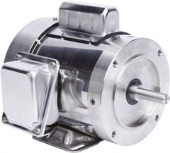 Leeson - 1 Max hp, 1,800 Max RPM, Electric AC DC Motor - 115/208-230 V Input, Single Phase, 56C Frame, 5/8" Shaft Diam, C-Face with Base Mount, TEFC Enclosure - Eagle Tool & Supply