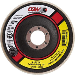 Camel Grinding Wheels - 4-1/2" Diam x 1/2" Thick Unmounted Buffing Wheel - 1 Ply, Polishing, 5/8-11 Arbor Hole, Soft Density - Eagle Tool & Supply