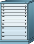 Counter-Standard Cabinet - 10 Drawers - 30 x 28-1/4 x 44-1/4" - Multiple Drawer Access - Eagle Tool & Supply