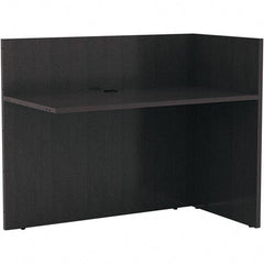 ALERA - Woodgrain Laminate Reception Desk - 44" Wide x 23-5/8" Deep x 41-1/2" High, Espresso - Eagle Tool & Supply