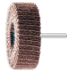 PFERD - 3" Diam x 1" Face Width, Aluminum Oxide Nonwoven Mounted Flap Wheel - 1/4" Shank Mount, 180 Grit, 7,500 Max RPM - Eagle Tool & Supply