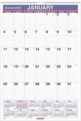AT-A-GLANCE - 12 Sheet, 5-1/2 x 8-1/2", Wall Calendar - White - Eagle Tool & Supply