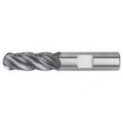 1x1x1-1/2x4 Ball Nose 4FL Carbide End Mill-Weldon Shank-AlTiN - Eagle Tool & Supply