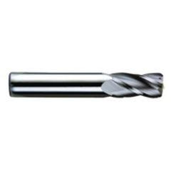 1/2 Dia. x 3 Overall Length 4-Flute .125 C/R Solid Carbide SE End Mill-Round Shank-Center Cut-AlTiN - Eagle Tool & Supply