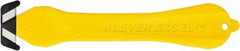 Klever Innovations - Fixed Safety Cutter - 1-1/4" Carbon Steel Blade, Yellow Plastic Handle, 1 Blade Included - Eagle Tool & Supply