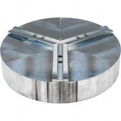 Abbott Workholding Products - 10" Max Chuck Capacity, 1.5mm x 60° Serrated Interface, Round Soft Lathe Chuck Jaw - 3 Jaw, Aluminum, 1.1811" Btw Mount Hole Ctrs, 15" Wide, 3" High, 12mm Fastener - Eagle Tool & Supply