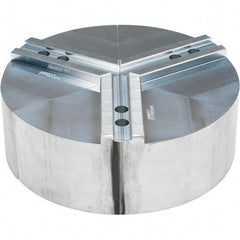 Abbott Workholding Products - 12" Max Chuck Capacity, 1.5mm x 60° Serrated Interface, Round Soft Lathe Chuck Jaw - 3 Jaw, Aluminum, 1.1811" Btw Mount Hole Ctrs, 12" Wide, 4" High, 16mm Fastener - Eagle Tool & Supply
