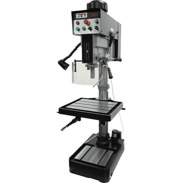 Jet - 10-7/16" Swing, Variable Speed Pulley Drill & Tap Press - Variable Speed, 2 hp, Three Phase - Eagle Tool & Supply