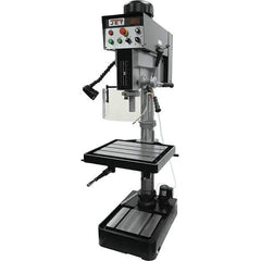 Jet - 10-7/16" Swing, Variable Speed Pulley Drill & Tap Press - Variable Speed, 2 hp, Three Phase - Eagle Tool & Supply