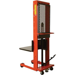 Wesco Industrial Products - 1,000 Lb Capacity, 60" Lift Height, Steel Stacker Manually Operated Lift - Eagle Tool & Supply