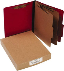 ACCO - 11 x 8 1/2", Letter Size, Executive Red, File Folders with Top Tab - Right of Center Tab Cut Location - Eagle Tool & Supply