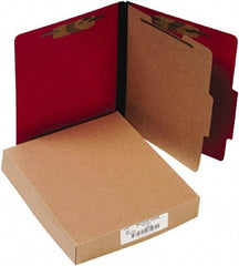 ACCO - 11 x 8 1/2", Letter Size, Executive Red, File Folders with Top Tab - Right of Center Tab Cut Location - Eagle Tool & Supply