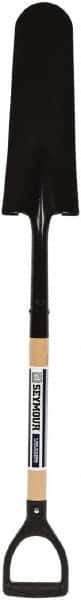 SEYMOUR-MIDWEST - 16" High x 6" Wide Round Steel Spade - 30" Long Wood D-Grip Handle, Front Turned - Eagle Tool & Supply
