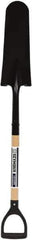 SEYMOUR-MIDWEST - 16" High x 6" Wide Round Steel Spade - 30" Long Wood D-Grip Handle, Front Turned - Eagle Tool & Supply
