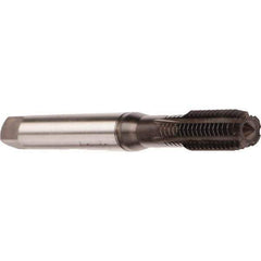 Emuge - M2.5x0.45 Metric 6HX Modified Bottoming Thread Forming Tap - Cobalt, Nitride Finish, 50mm OAL, 9mm Thread Length, Right Hand Thread, Series Druck - Eagle Tool & Supply