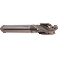 Emuge - M27x2.00 Metric Fine 4 Flute 6H Modified Bottoming Spiral Flute Tap - Cobalt, Bright Finish, 140mm OAL, Right Hand Flute, Right Hand Thread, Series Rekord D - Exact Industrial Supply