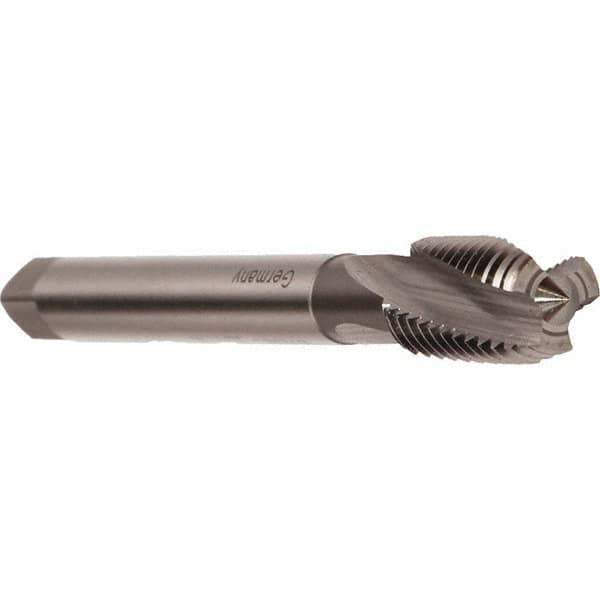 Emuge - M30x1.50 Metric Fine 5 Flute 6H Modified Bottoming Spiral Flute Tap - Cobalt, Bright Finish, 150mm OAL, Right Hand Flute, Right Hand Thread, Series Rekord D - Eagle Tool & Supply