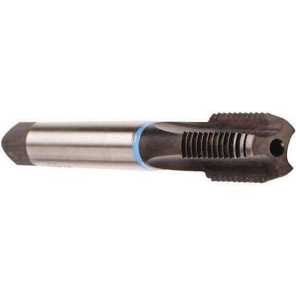 Emuge - M27x3.00 Metric Coarse 6HX 4 Flute Bright Finish Solid Carbide Straight Flute Machine Tap - Modified Bottoming, Right Hand Thread, 160mm OAL, 30mm Thread Length, Oversize, Through Coolant - Exact Industrial Supply