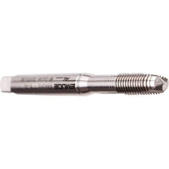 Emuge - M2.5x0.45 Metric Coarse, 2 Flute, Bright Finish, Cobalt Spiral Point Tap - Modified Bottoming Chamfer, Right Hand Thread, 50mm OAL, 9mm Thread Length, 2.8mm Shank Diam, 6H Class of Fit, Series Rekord B - Exact Industrial Supply