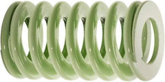Associated Spring Raymond - 1-1/2" Hole Diam, 3/4" Rod Diam, 12" Free Length, Light Green Die Spring - 377 Lb Max Deflection, 7.9488" Max Deflection, Ultra Light Duty, Chromium Alloy Steel - Eagle Tool & Supply