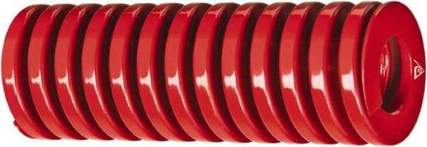 Associated Spring Raymond - 1-1/2" Hole Diam, 3/4" Rod Diam, 12" Free Length, Red Die Spring - 1456 Lb Max Deflection, 4.5354" Max Deflection, Heavy Duty, Chromium Alloy Steel - Eagle Tool & Supply