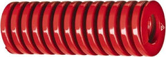 Associated Spring Raymond - 1-1/2" Hole Diam, 3/4" Rod Diam, 10" Free Length, Red Die Spring - 1445 Lb Max Deflection, 3.7441" Max Deflection, Heavy Duty, Chromium Alloy Steel - Eagle Tool & Supply