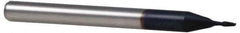 Accupro - 0.017" Diam, 0.025" LOC, 2 Flute Solid Carbide Ball End Mill - AlTiN Finish, Single End, 1-1/2" OAL, 1/8" Shank Diam, Spiral Flute - Eagle Tool & Supply