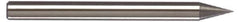 Accupro - 0.019" Diam, 0.057" LOC, 2 Flute Solid Carbide Ball End Mill - Uncoated, Single End, 1-1/2" OAL, 1/8" Shank Diam, Spiral Flute - Eagle Tool & Supply