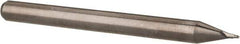 Accupro - 0.024" Diam, 0.036" LOC, 2 Flute Solid Carbide Ball End Mill - Uncoated, Single End, 1-1/2" OAL, 1/8" Shank Diam, Spiral Flute - Eagle Tool & Supply