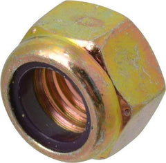 Value Collection - 7/16-14 UNC Grade 8 Hex Lock Nut with Nylon Insert - 5/8" Width Across Flats, 29/64" High, Zinc Yellow Dichromate Finish - Eagle Tool & Supply