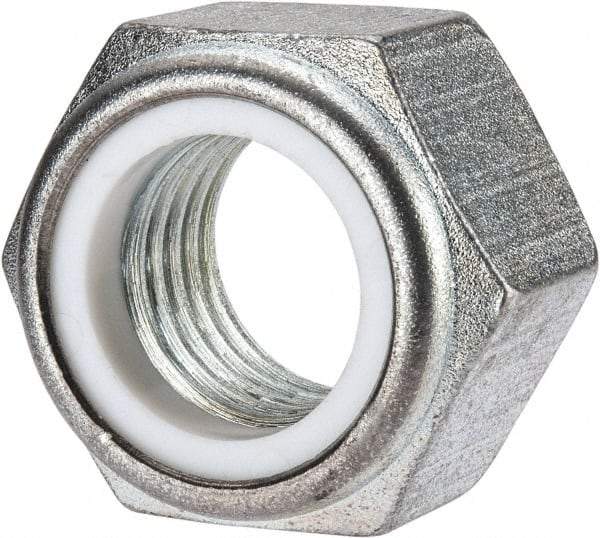 Value Collection - M30x3.50 Metric Coarse Grade 10 Hex Lock Nut with Nylon Insert - 30mm High, Zinc-Plated Finish - Eagle Tool & Supply