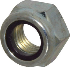 Value Collection - M12x1.50 Metric Fine Grade 8 Hex Lock Nut with Nylon Insert - 12mm High, Zinc-Plated Finish - Eagle Tool & Supply
