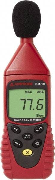 Amprobe - A and C Frequency Weight, LCD Display Sound Meter - 30 to 130 Decibels - Eagle Tool & Supply