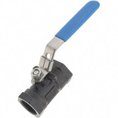 Value Collection - 1" Pipe, Carbon Steel Standard Ball Valve - 1 Piece, NPT Ends, Lever Handle, 2,000 WSP - Eagle Tool & Supply