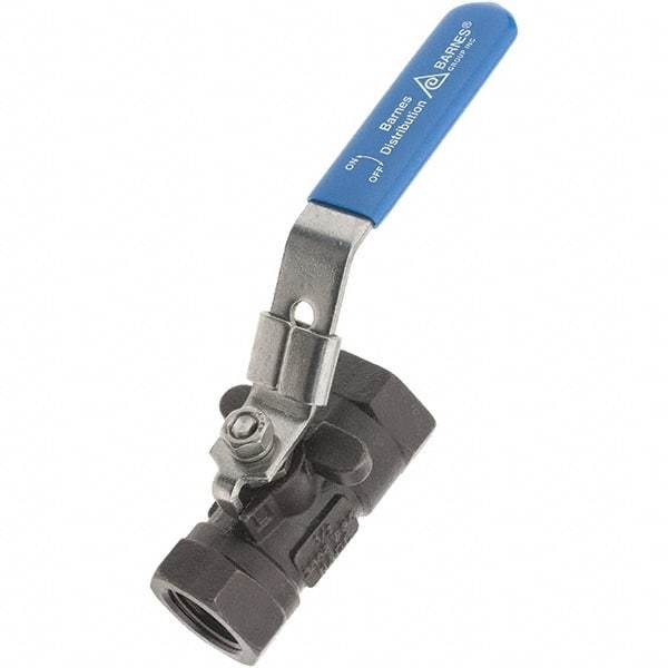 Value Collection - 1/2" Pipe, Carbon Steel Standard Ball Valve - 1 Piece, NPT Ends, Lever Handle, 2,000 WSP - Eagle Tool & Supply
