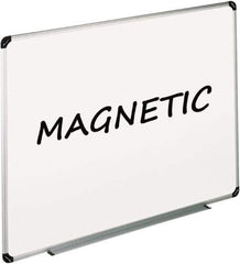 UNIVERSAL - 36" High x 48" Wide Erasable Melamine Marker Boards - Aluminum/Plastic Frame, 54" Deep, Includes Accessory Tray/Rail & Mounting Kit - Eagle Tool & Supply