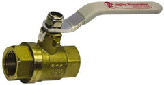 Value Collection - 4" Pipe, Full Port, Brass Full Port Ball Valve - Inline - Two Way Flow, FNPT x FNPT Ends, Lever Handle, 400 WOG, 150 WSP - Eagle Tool & Supply