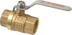 Value Collection - 1" Pipe, Full Port, Brass UL Listed Ball Valve - Inline - Two Way Flow, FNPT x FNPT Ends, Lever Handle, 600 WOG, 150 WSP - Eagle Tool & Supply