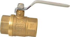 Value Collection - 1-1/4" Pipe, Full Port, Brass UL Listed Ball Valve - Inline - Two Way Flow, FNPT x FNPT Ends, Lever Handle, 600 WOG, 150 WSP - Eagle Tool & Supply