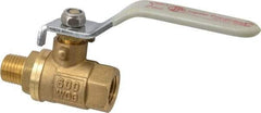 Value Collection - 1/4" Pipe, Full Port, Brass Full Port Ball Valve - Inline - Two Way Flow, MNPT x FNPT Ends, Lever Handle, 600 WOG, 150 WSP - Eagle Tool & Supply