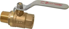 Value Collection - 3/4" Pipe, Full Port, Brass Full Port Ball Valve - Inline - Two Way Flow, MNPT x FNPT Ends, Lever Handle, 600 WOG, 150 WSP - Eagle Tool & Supply