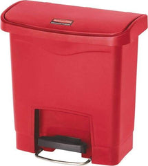 Rubbermaid - 4 Gal Rectangle Unlabeled Trash Can - 15.7" High x 14-7/8" Long, Red, Resin - Eagle Tool & Supply