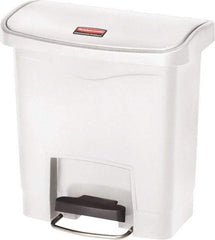 Rubbermaid - 4 Gal Rectangle Unlabeled Trash Can - 15.7" High x 14-7/8" Long, White, Resin - Eagle Tool & Supply