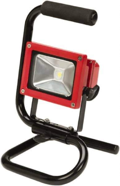 Ability One - LED Bulb, Jobsite Flashlight - Black, Red Aluminum Body, Integrated Batteries - Eagle Tool & Supply