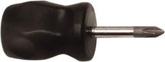 Ability One - #2, 1-1/2" OAL, Standard Phillips Screwdriver - 1-1/2" Blade Length, Round Shank, Ergonomic Handle - Eagle Tool & Supply