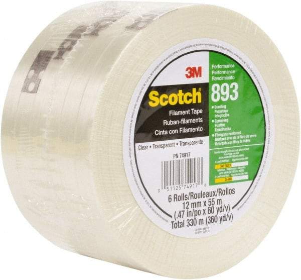 3M - Filament & Strapping Tape Type: Filament Tape Color: Clear - Eagle Tool & Supply