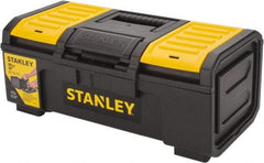 Stanley - 3 Compartment Tool Box - 15-13/32" Wide x 9-5/8" Deep x 6-5/16" High, Polypropylene, Black/Yellow - Eagle Tool & Supply