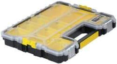 Stanley - 18-13/32" Wide x 13-29/32" High x 2-29/32" Deep, Shallow Small Parts Storage Box - Polypropylene Resin Frame, 10 Compartments, 3-1/4" Wide x 2" High x 5-3/8" Deep Bin - Eagle Tool & Supply