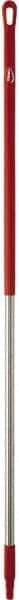 Vikan - 60 x 1-1/4" Stainless Steel Squeegee Handle - European Threaded Connection, Red - Eagle Tool & Supply